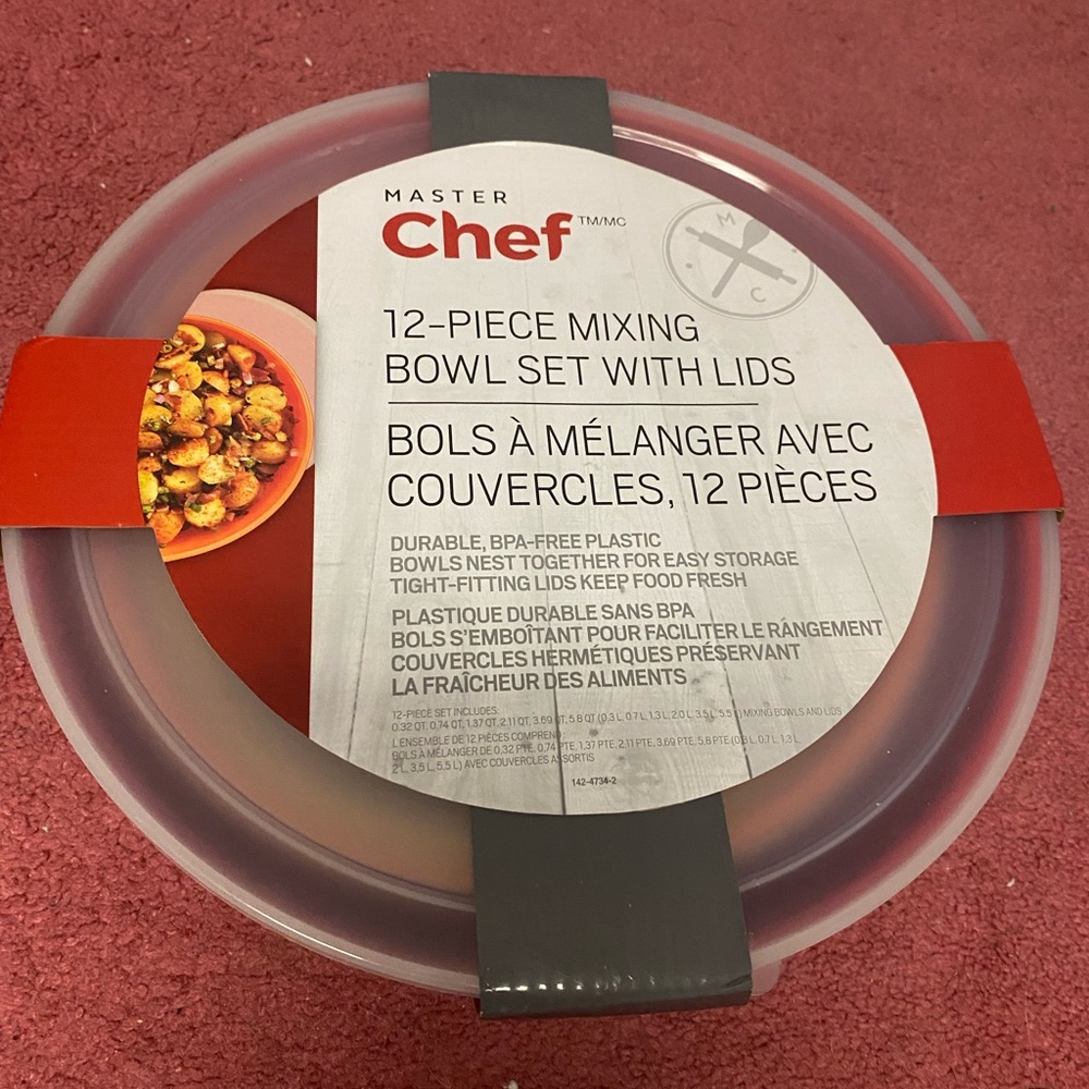 SOLD Master Chef 12-Piece Mixing Bowl Set with Lids